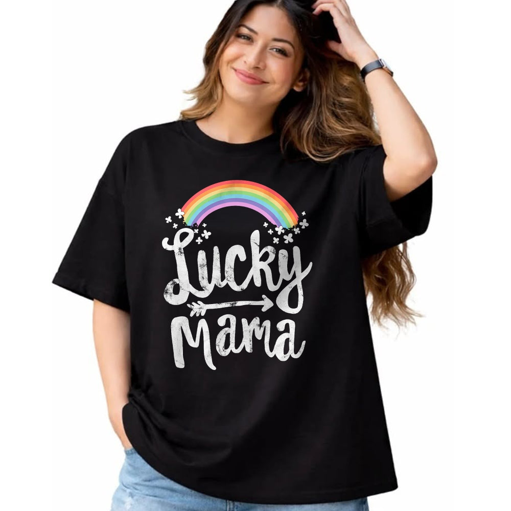 Gift for Mom Shirt, Funny Mom Unisex T-Shirt/Hoodie/Sweatshirt HLT00 - Lucky Mama Family St Patricks Day T-Shirt Mom Mothers Day T-Shirt