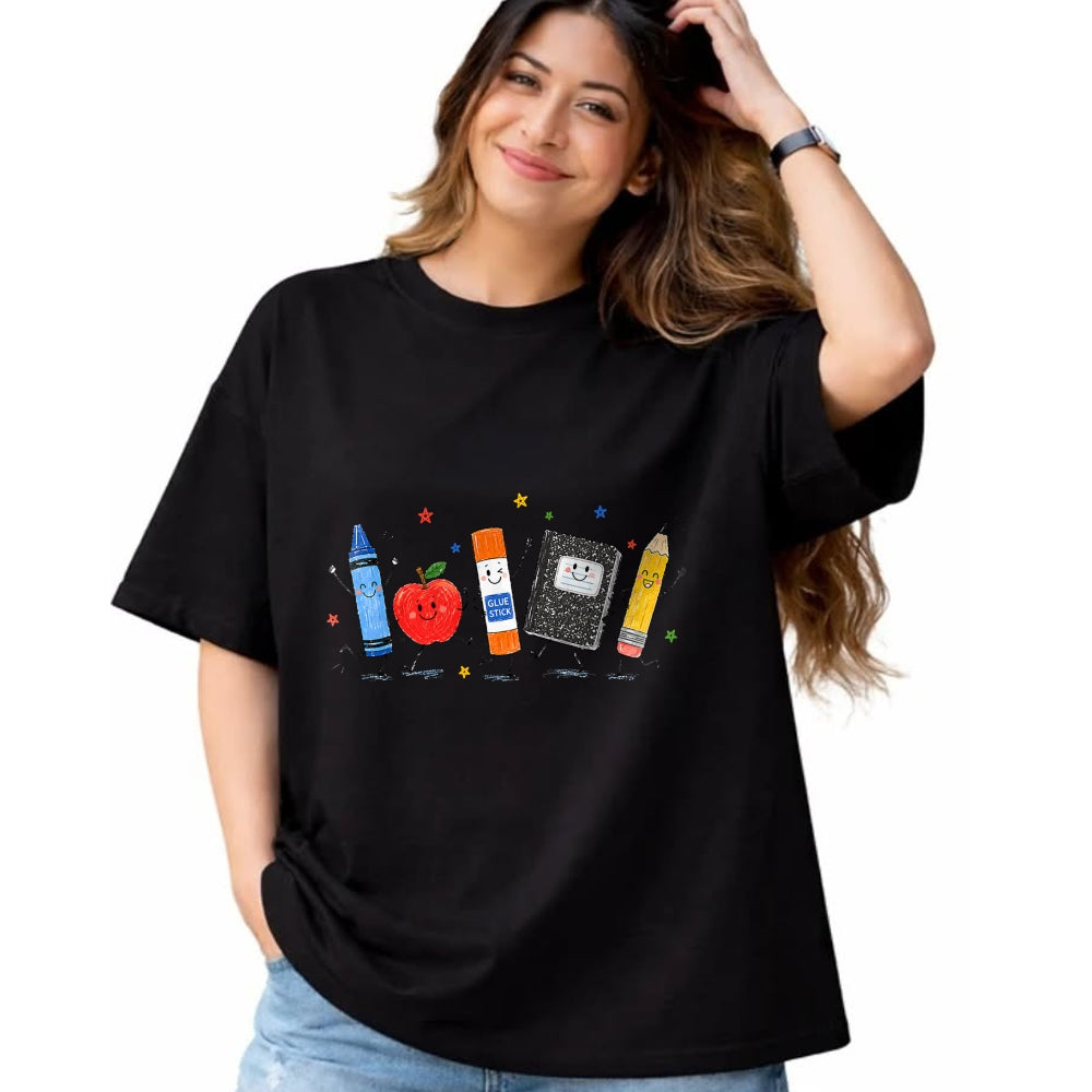 Best Teacher Shirt, Funny Teacher UnisexT-Shirt/Hoodie/Sweatshirt HLT00 - Cute School Supplies Back to School Teacher Student Doodle T-Shirt
