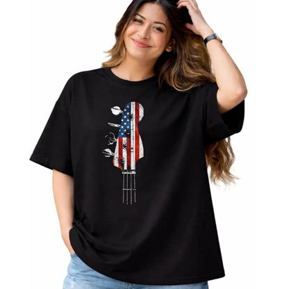 Guitar Lover Shirt, Funny Guitar UnisexT-Shirt/Hoodie/Sweatshirt HLT00 - Bass Guitar Headstock USA Flag for Bassist and Bass Player T-Shirt, Men_s Big and Tall, Black, 2X Ta
