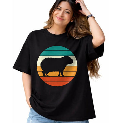 Cute Capybara Shirt, Funny Capybara Unisex T-Shirt/Hoodie/Sweatshirt HLT00 - Retro Rodent Funny Capybara Dont Be Worry Be Capy T-Shirt, Men, Black, 3X-Large