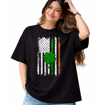 Patrick Day Shirts for Family, Funny Patrick Day shirts, st patrick's day Unisex T-Shirt/Hoodie/Sweatshirt HLT00 - St Patrick Day Irish American Flag Retro Saint Patricks Day T-Shirt