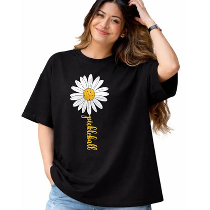 Funny Pickleball Shirt, Pickleball Lover Unisex T-Shirt/Hoodie/Sweatshirt HLT00 - Pickleball Daisy Flower T-Shirt
