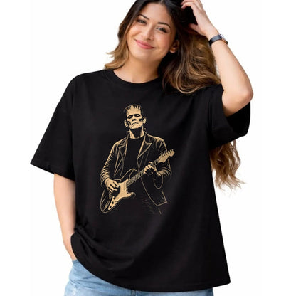 Guitar Lover Shirt, Funny Guitar UnisexT-Shirt/Hoodie/Sweatshirt HLT00 - Vintage Frankenstein Playing Guitar Halloween Frankenstein T-Shirt