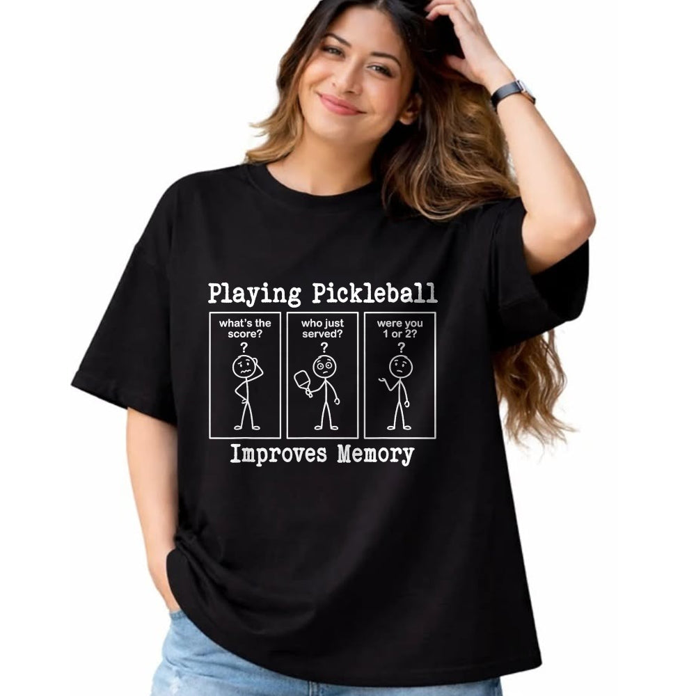 Funny Pickleball Shirt, Pickleball Lover Unisex T-Shirt/Hoodie/Sweatshirt HLT00 - Playing Pickleball Improves Memory Funny Pickleball Player T-Shirt