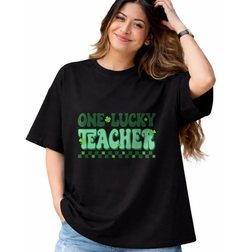 Patrick Day Shirts for Family, Funny Patrick Day shirts, st patrick's day Unisex T-Shirt/Hoodie/Sweatshirt HLT00 - St Patrick Day Shamrock One Lucky Teacher Retro Saint Pattys T-Shirt