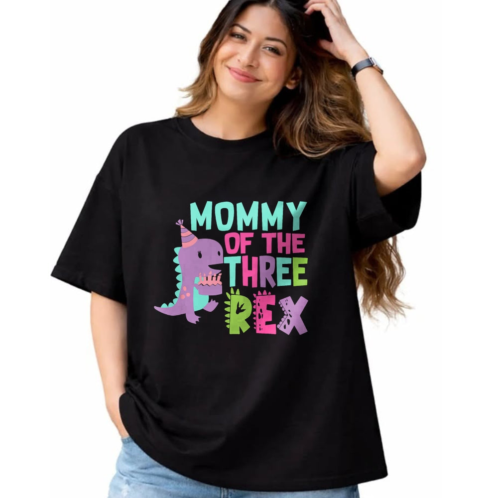 Gift for Mom Shirt, Funny Mom Unisex T-Shirt/Hoodie/Sweatshirt HLT00 - Mommy of the Three Rex Birthday Dinosaur Family Matching T-Shirt