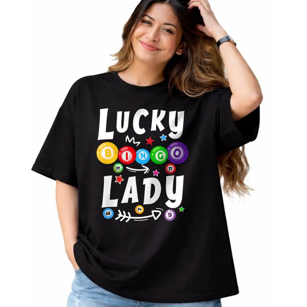 Gift for Mom Shirt, Funny Mom Unisex T-Shirt/Hoodie/Sweatshirt HLT00 - Bingo Night Funny Bingo Lucky Bingo Lady For Grandma Mom T-Shirt