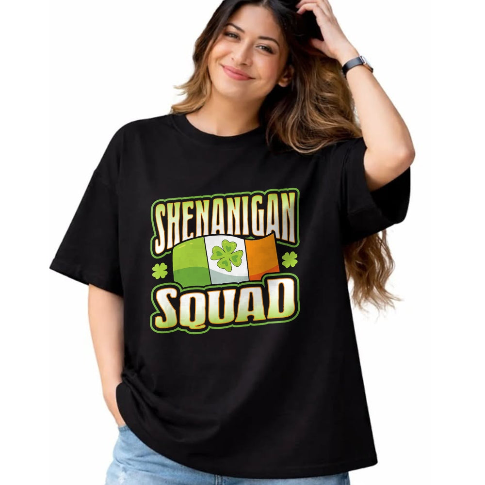 Patrick Day Shirts for Family, Funny Patrick Day shirts, st patrick's day Unisex T-Shirt/Hoodie/Sweatshirt HLT00 - Fun and Crazy Shenanigan Squad St Patrick Day Irish Flag T-Shirt