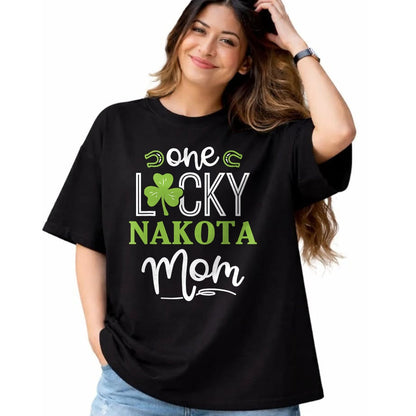 Gift for Mom Shirt, Funny Mom Unisex T-Shirt/Hoodie/Sweatshirt HLT00 - One Lucky Nakota Horse Mom Irish Horseback Riding T-Shirt