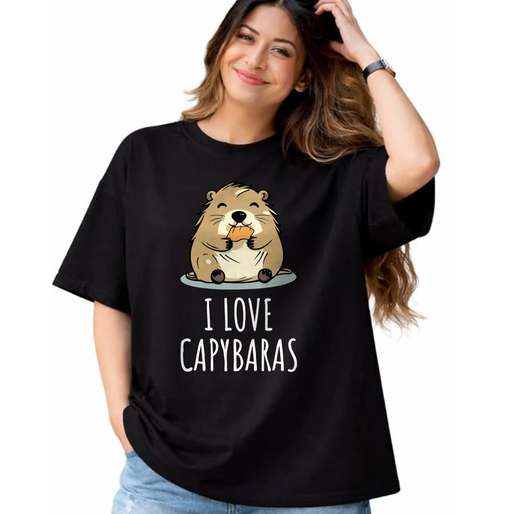 Cute Capybara Shirt, Funny Capybara Unisex T-Shirt/Hoodie/Sweatshirt HLT00 - I Love Capybaras Long Sleeve T-Shirt