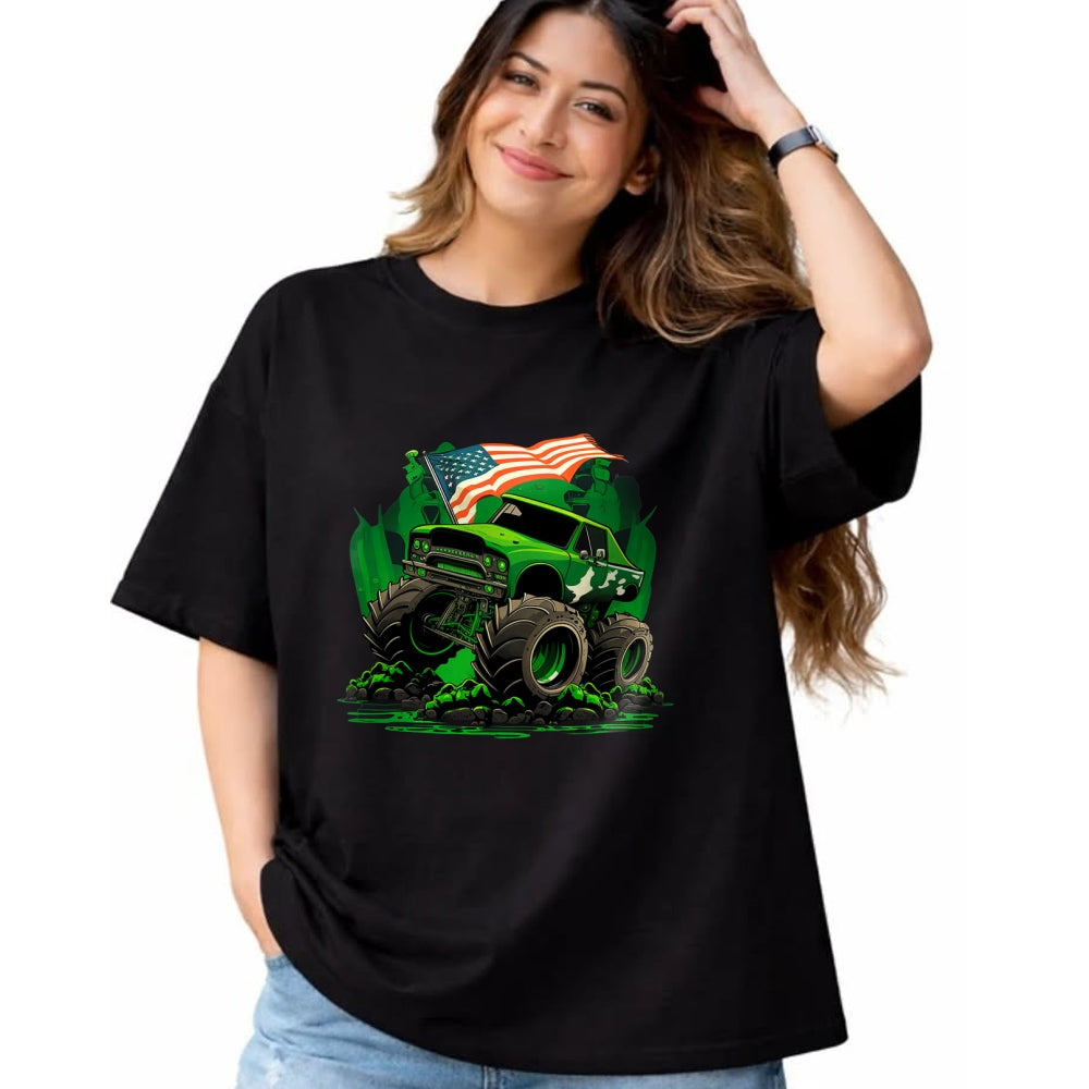 Patrick Day Shirts for Family, Funny Patrick Day shirts, st patrick's day Unisex T-Shirt/Hoodie/Sweatshirt HLT00 - Funny Leprechaun Monster Truck Shamrock St Patrick Day Boys T-Shirt
