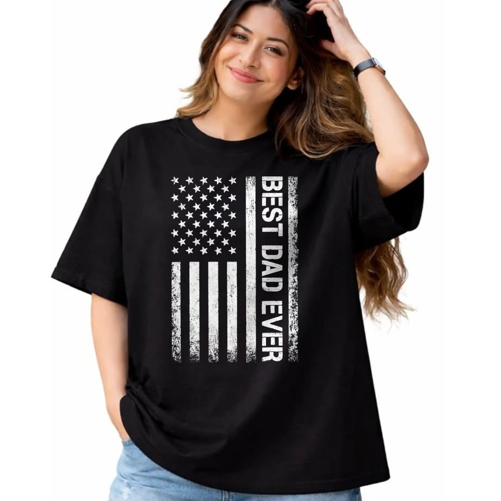 Gift for Dad Shirt, Funny Dad Unisex T-Shirt/Hoodie/Sweatshirt HLT00 – Best dad ever US American flag gift for father_s day T-Shirt
