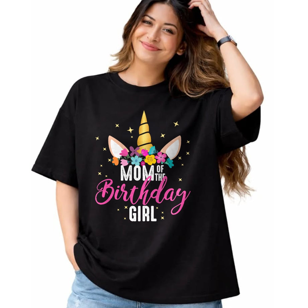 Gift for Mom Shirt, Funny Mom Unisex T-Shirt/Hoodie/Sweatshirt HLT00 - Mom Of The Birthday Girl Mother Gifts Unicorn Birthday T-Shirt