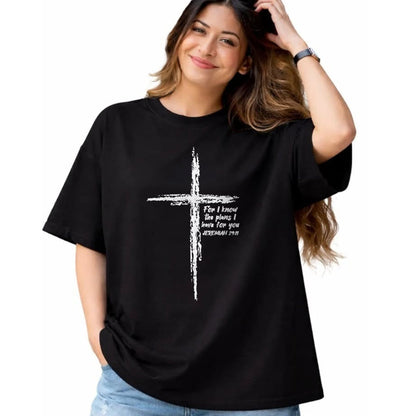 Christian Tee, Christian Faith Unisex T-Shirt/Hoodie/Sweatshirt HLT00 - Cross I Know The Plans Verse Bible Jesus God Christian Gift T-Shirt