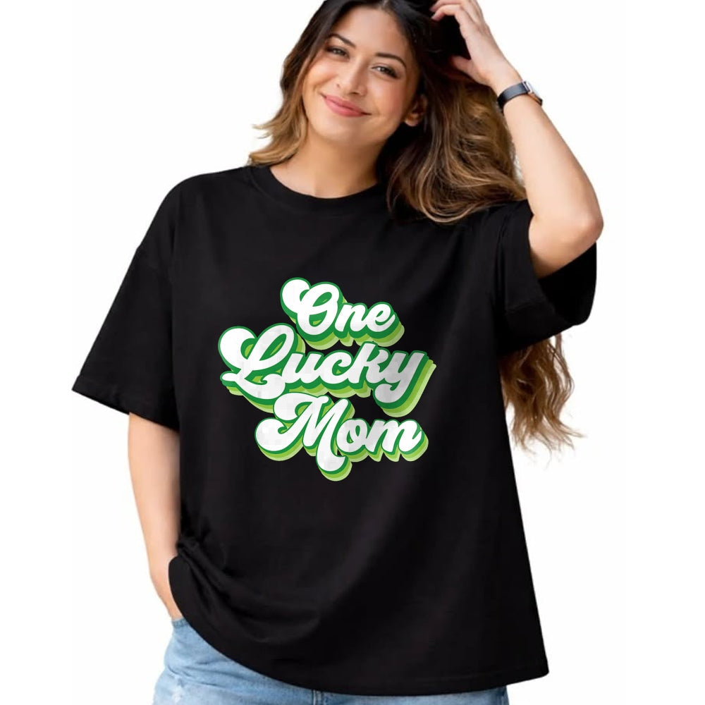 Gift for Mom Shirt, Funny Mom Unisex T-Shirt/Hoodie/Sweatshirt HLT00 - One Lucky Mom Retro Vintage St Patrick_s Day T-Shirt