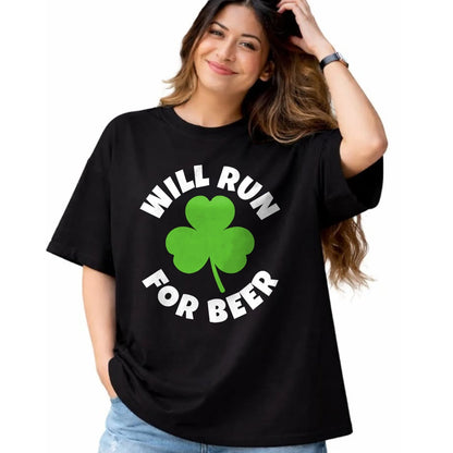 Patrick Day Shirts for Family, Funny Patrick Day shirts, st patrick's day Unisex T-Shirt/Hoodie/Sweatshirt HLT00 - Will Run For Beer Funny St. Patrick Day Irish Running Runner T-Shirt