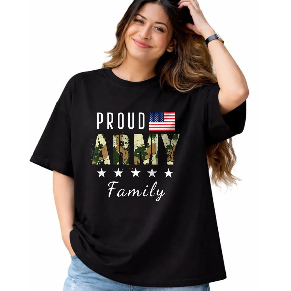 Gift for Dad Shirt, Funny Dad Unisex T-Shirt/Hoodie/Sweatshirt HLT00 – Army Graduation Proud Military Family Mom Dad Brother Sister T-Shirt