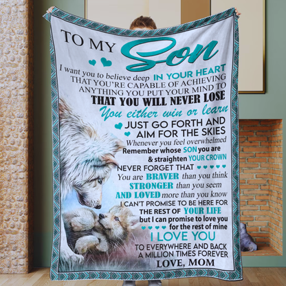 Special Gift For Son Blanket - A Gentle Hug From Mom