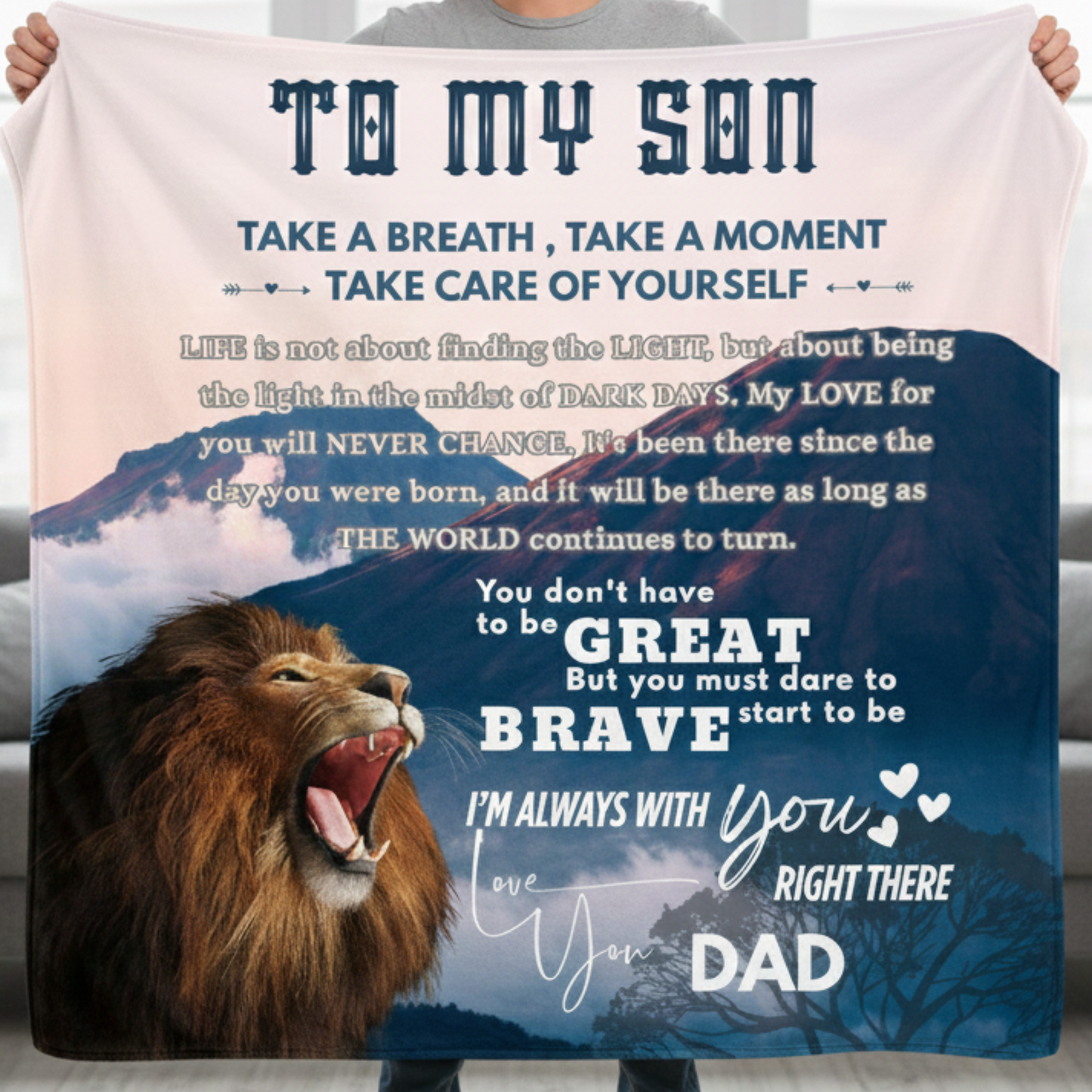 Special Gift For Son Blanket - Big Warm Hug From Dad