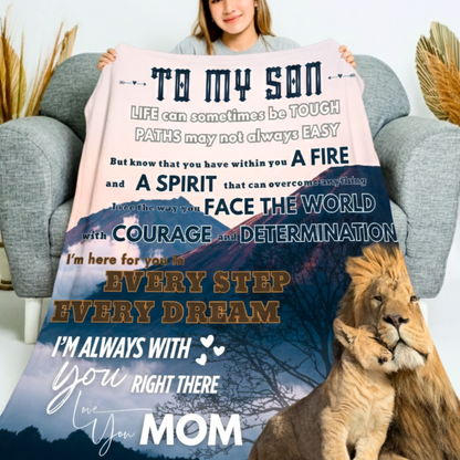 Special Gift For Son Blanket - A Warm Embrace From Mom