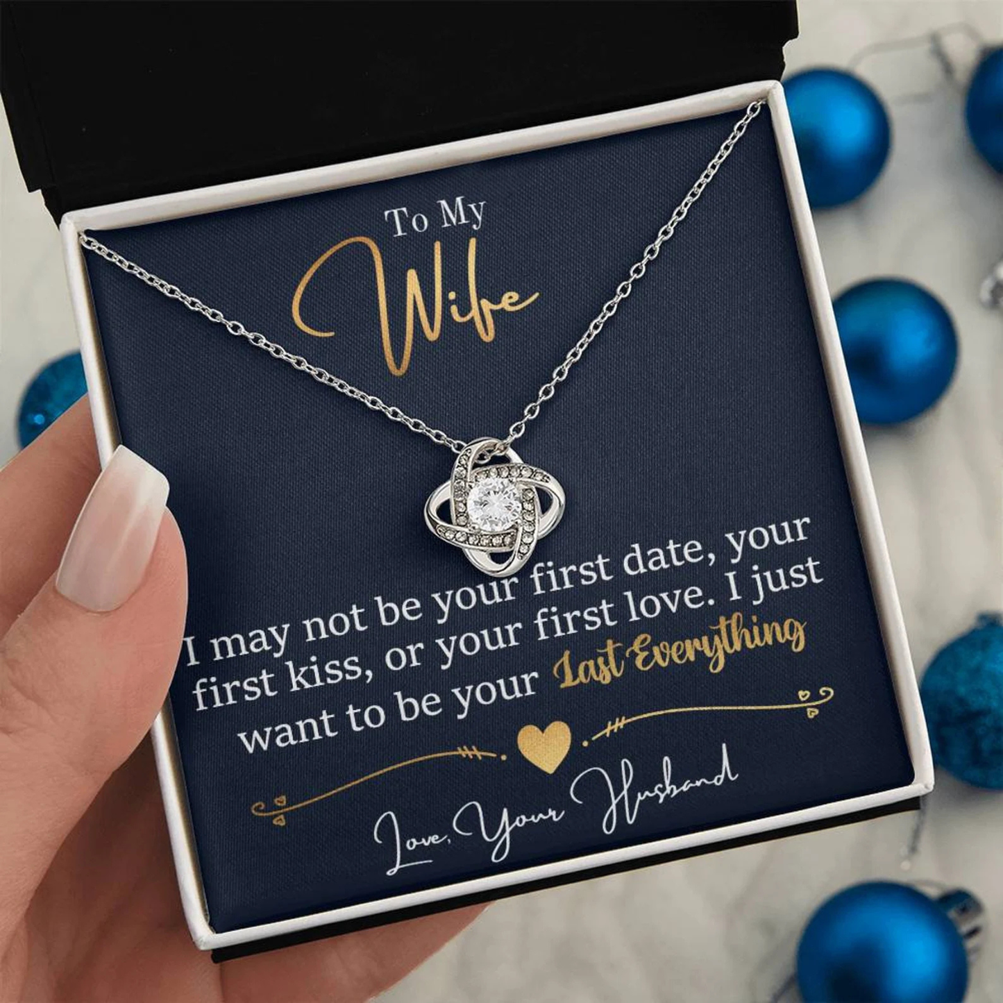 TO MY WIFE FROM HUSBAND  - Love Knot Necklace