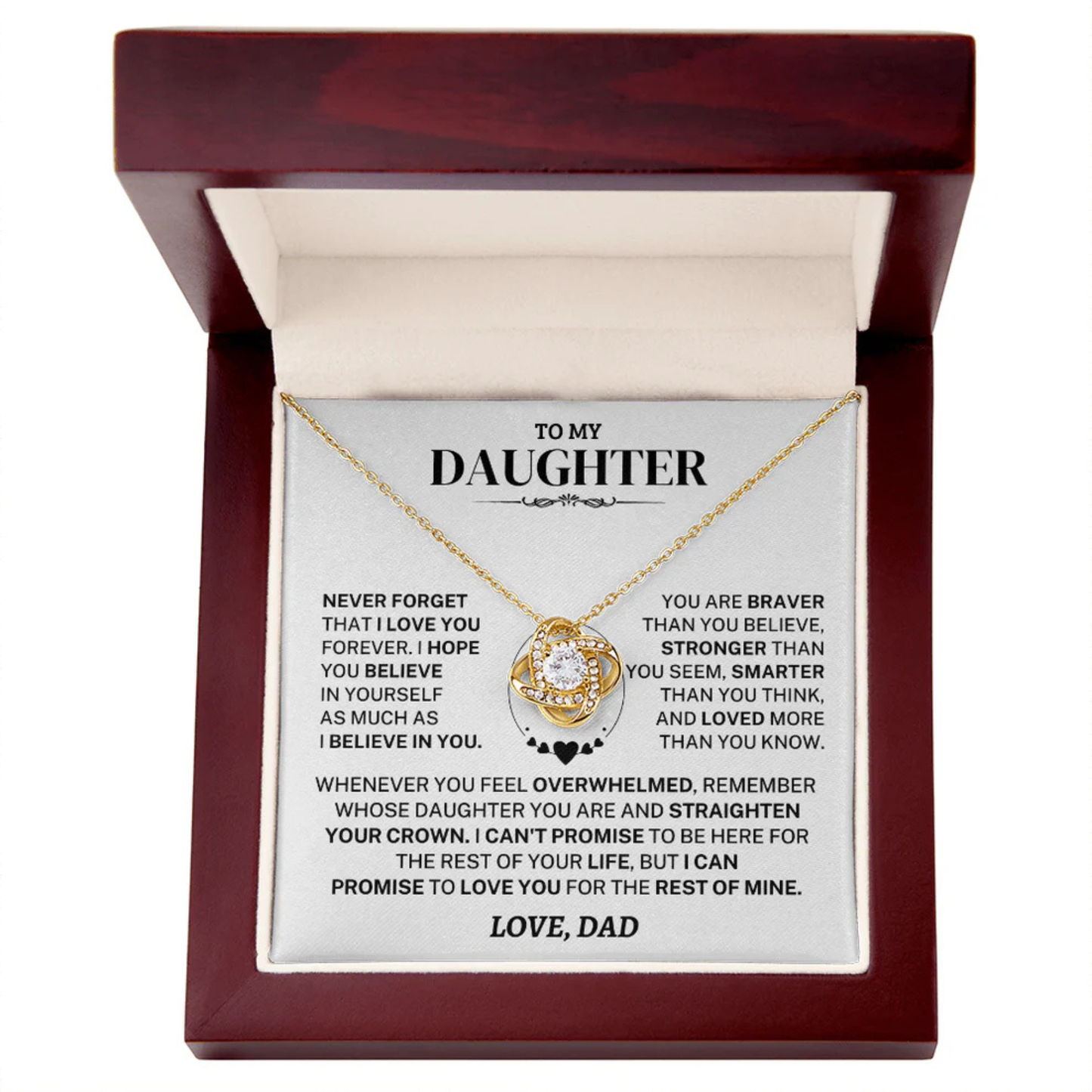 GIFT TO MY DAUGHTER FROM DAD - Premium Love Knot Necklace