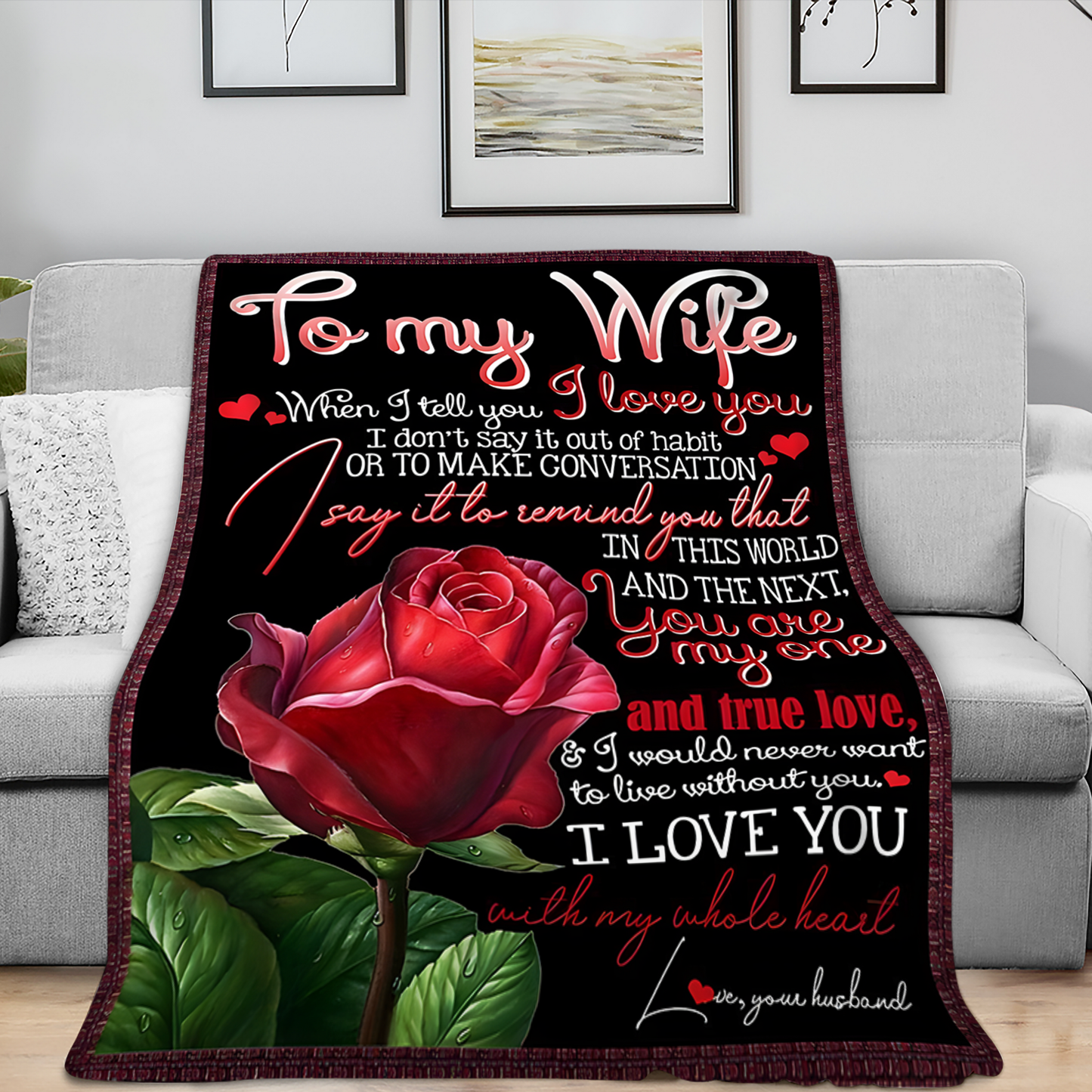 To My Beautiful Wife Blanket – All My Love From Your Husband