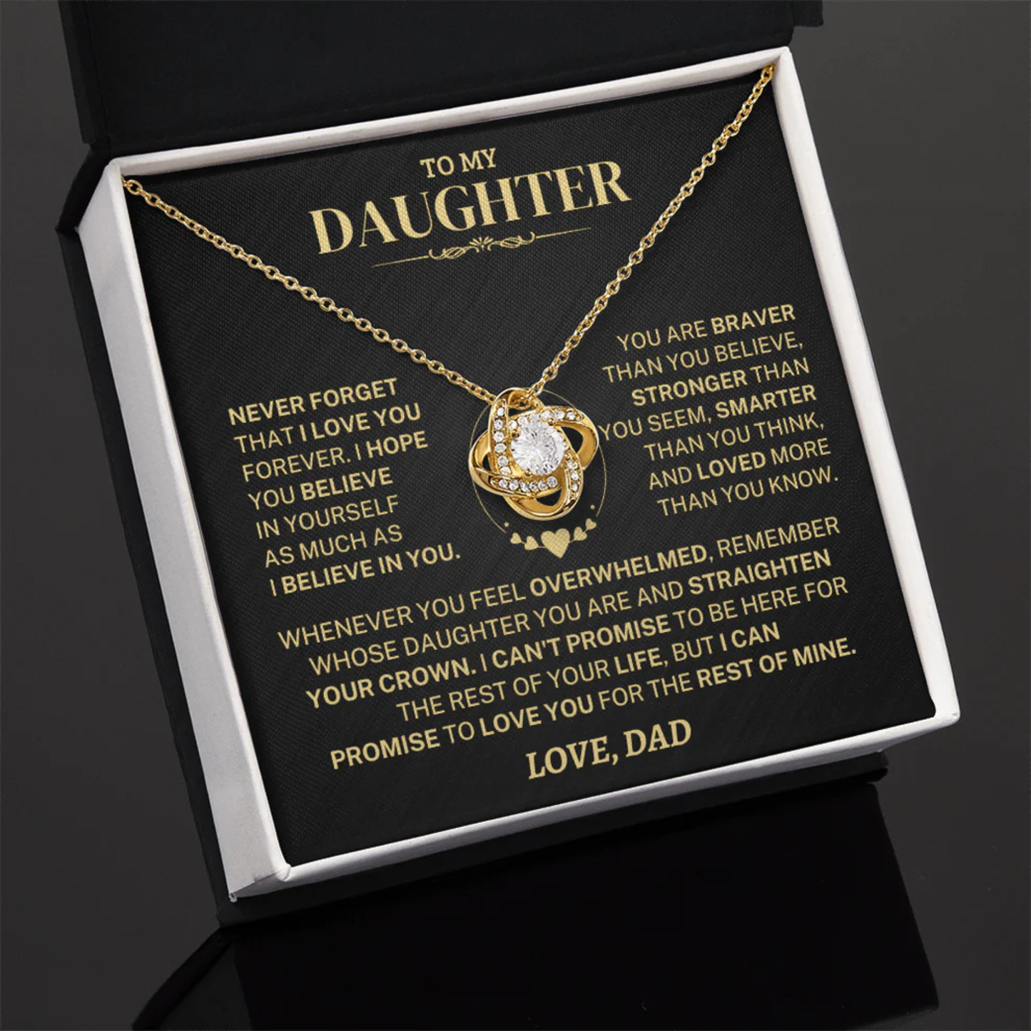 GIFT TO MY DAUGHTER FROM DAD - Premium Love Knot Necklace