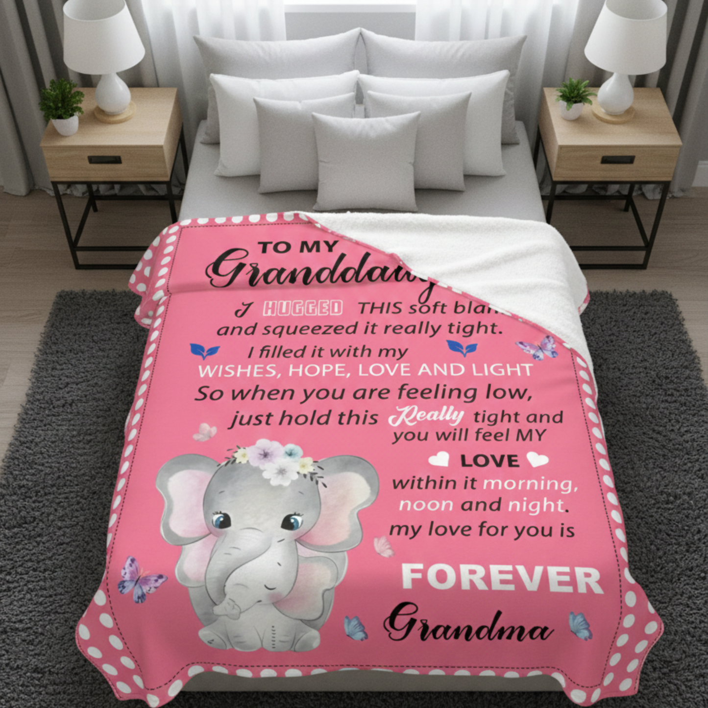 To My Lovely Granddaughter Blanket – All My Love From Grandma (SKUB12-185)