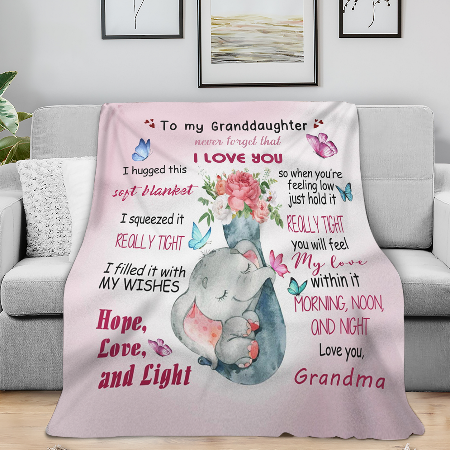 A Warm Hug for My GrandDaughter Blanket – From Grandma