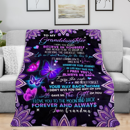 To My Granddaughter Blanket – A Warm Embrace from Your Grandma (SKU26B-01-58)