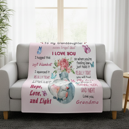 A Warm Hug for My GrandDaughter Blanket – From Grandma