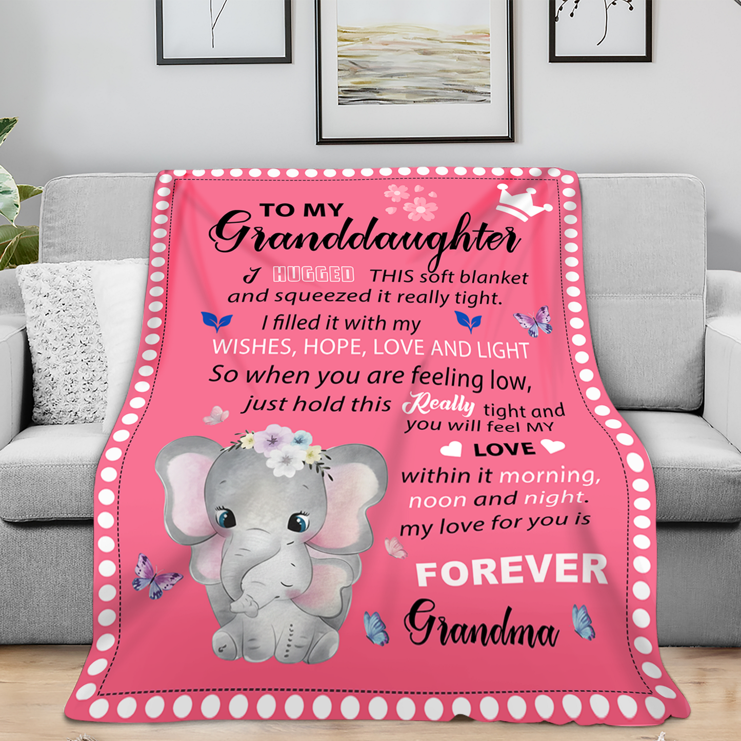 To My Lovely Granddaughter Blanket – All My Love From Grandma (SKUB12-185)