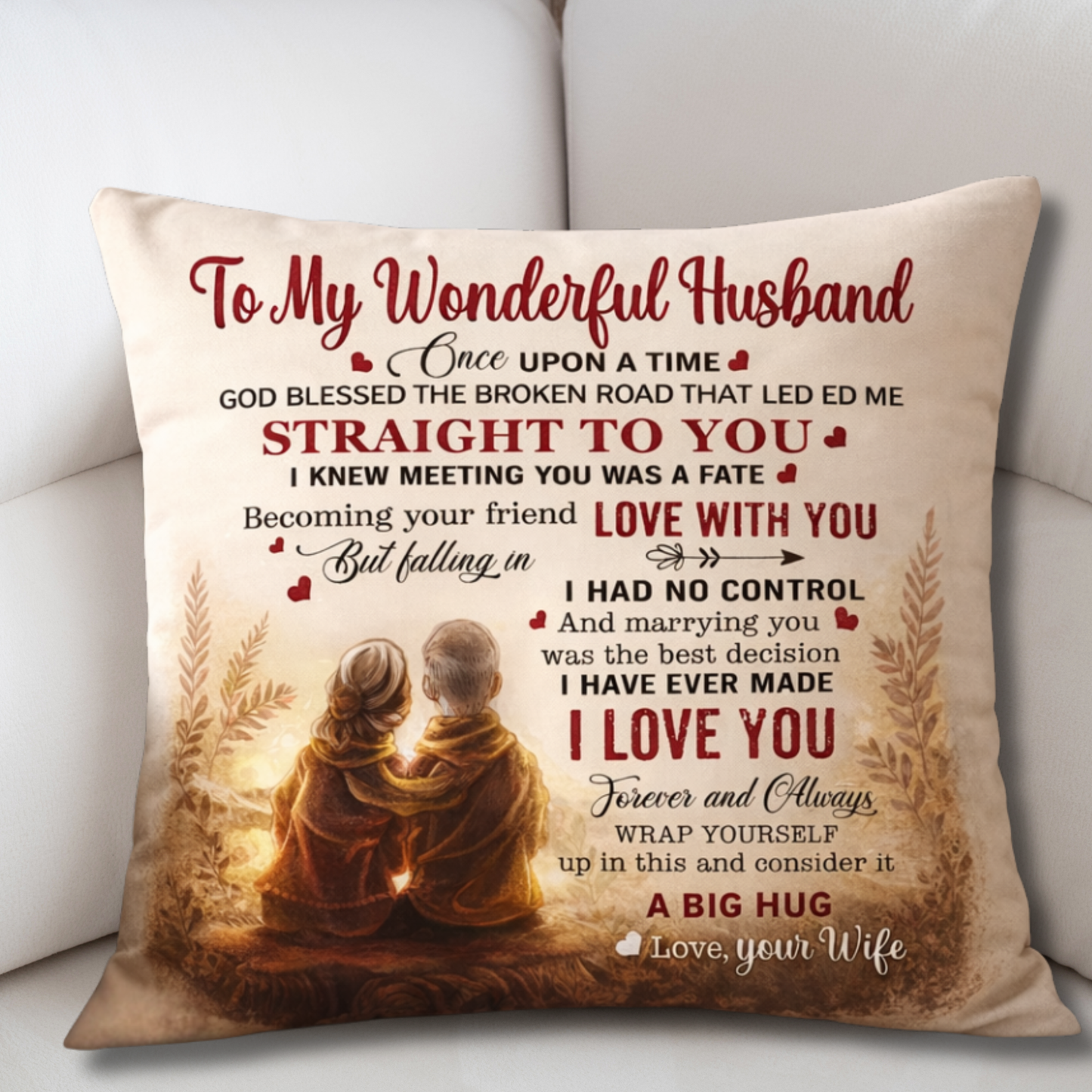 To My Husband Pillow – From Wife, Made For Quiet Moments Together