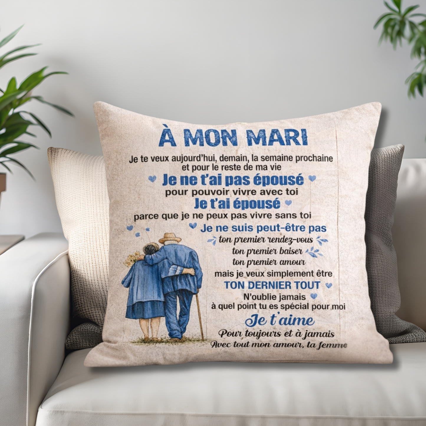 À Mon Mari Coussin – Pour Nos Moments Calmes Ensemble