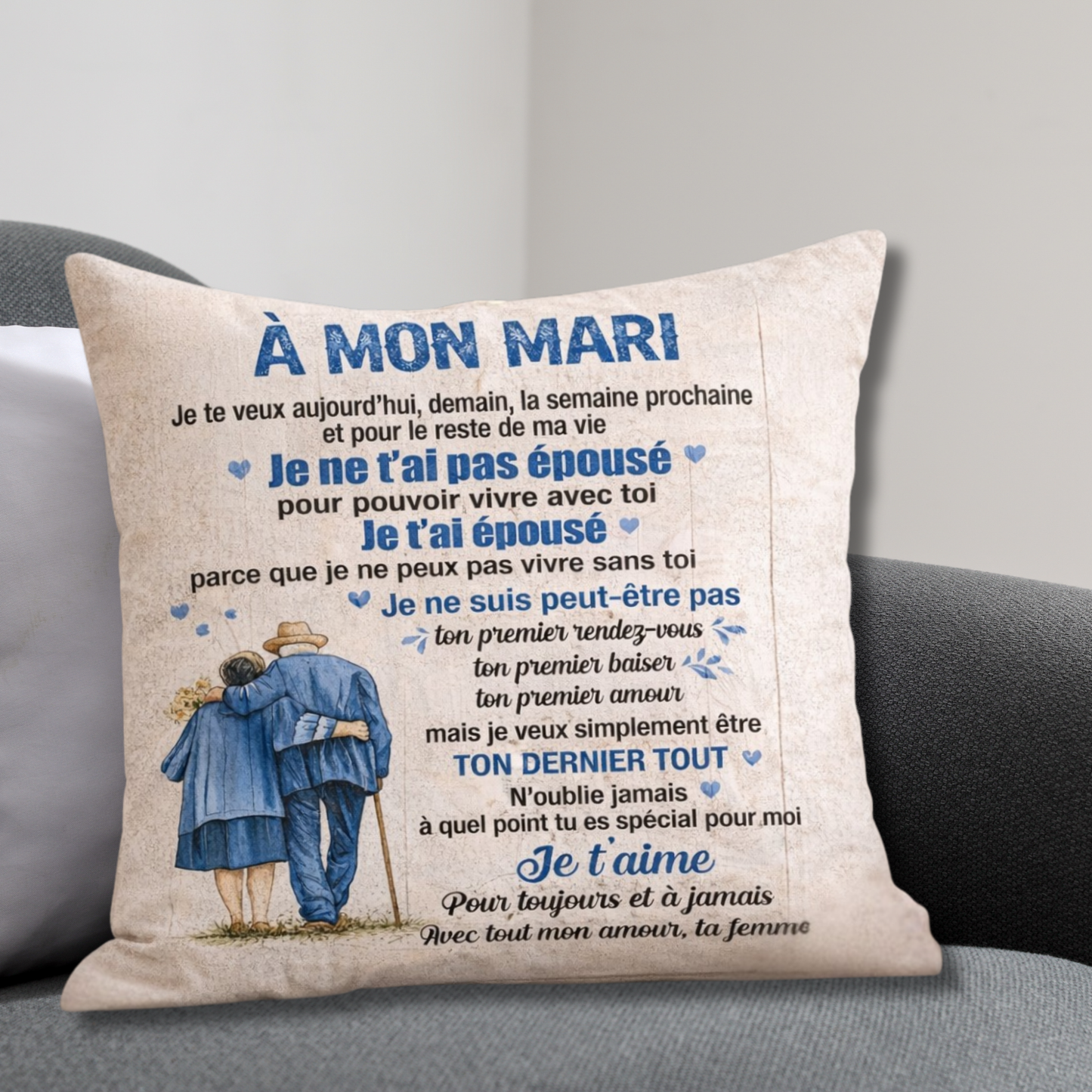 À Mon Mari Coussin – Pour Nos Moments Calmes Ensemble