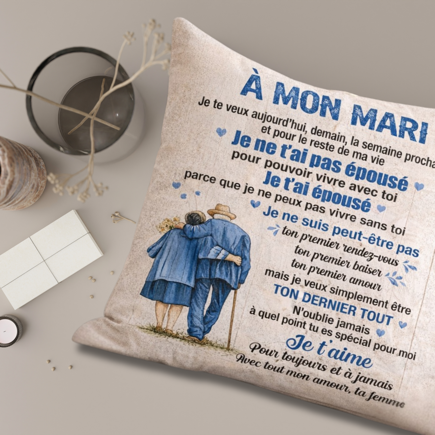 À Mon Mari Coussin – Pour Nos Moments Calmes Ensemble