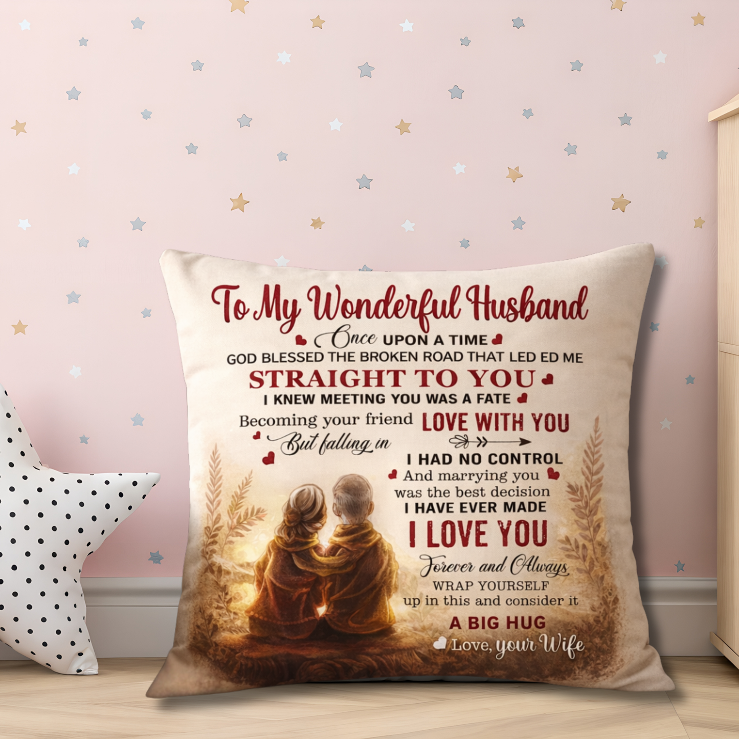 To My Husband Pillow – From Wife, Made For Quiet Moments Together