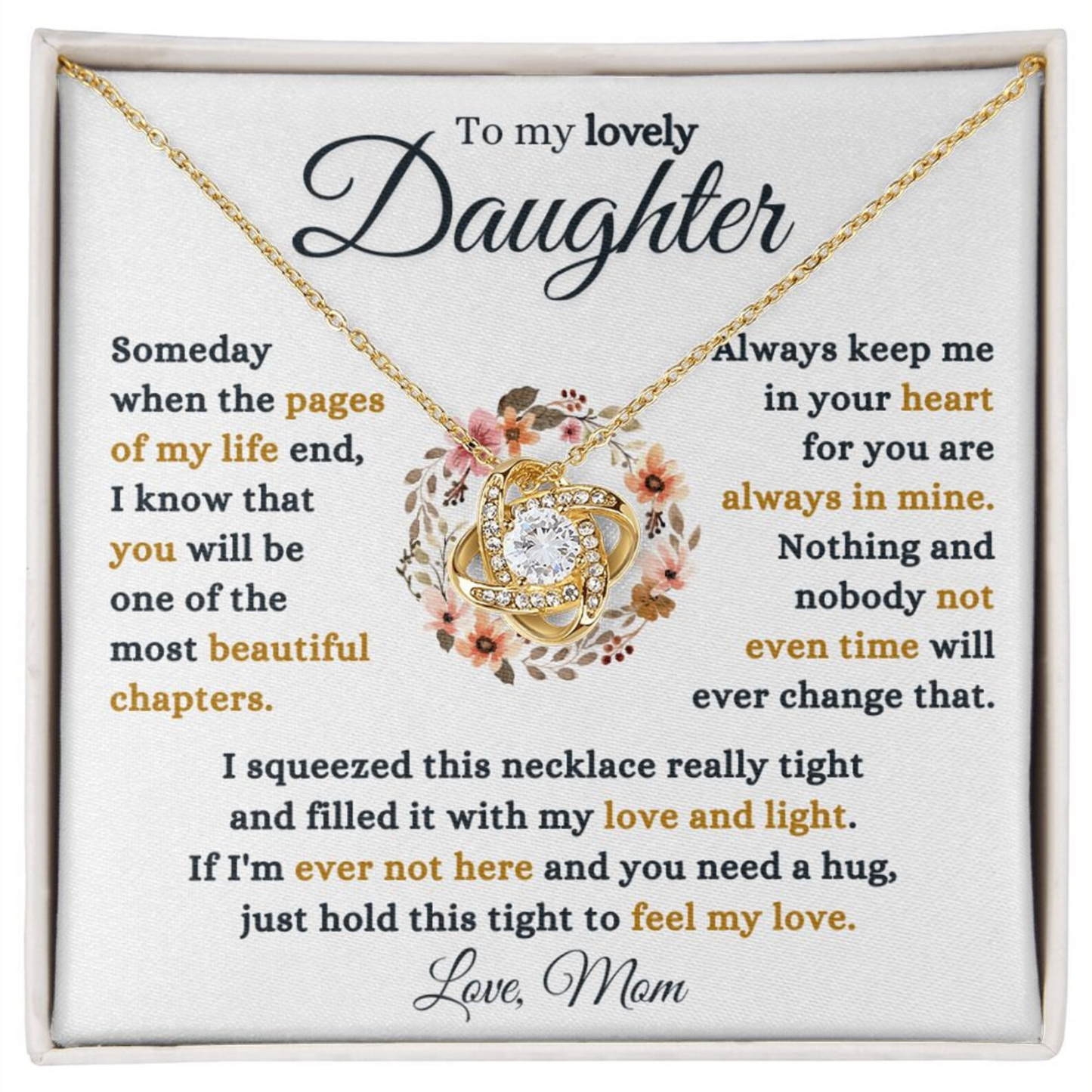 GIFT TO MY DAUGHTER FROM MOM - Premium Love Knot Necklace