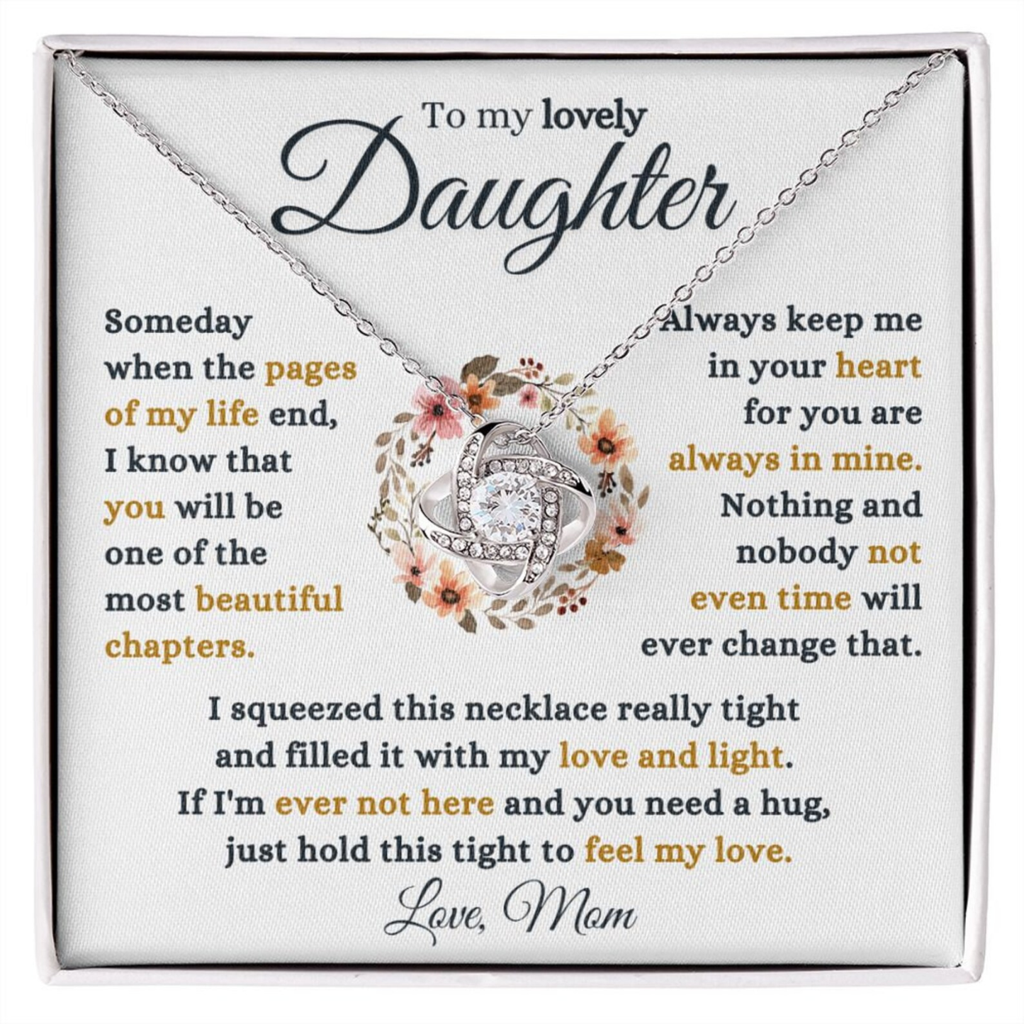 GIFT TO MY DAUGHTER FROM MOM - Premium Love Knot Necklace