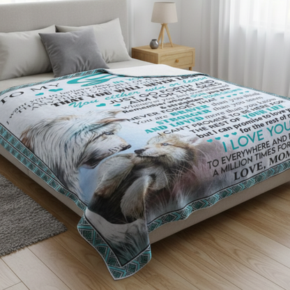 Special Gift For Son Blanket - A Gentle Hug From Mom