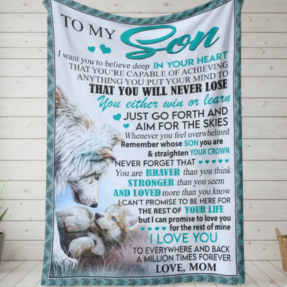 Special Gift For Son Blanket - A Gentle Hug From Mom
