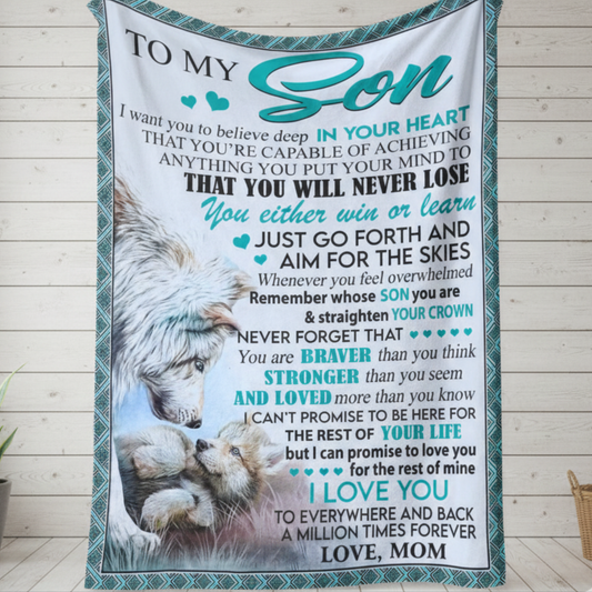 Special Gift For Son Blanket - A Gentle Hug From Mom
