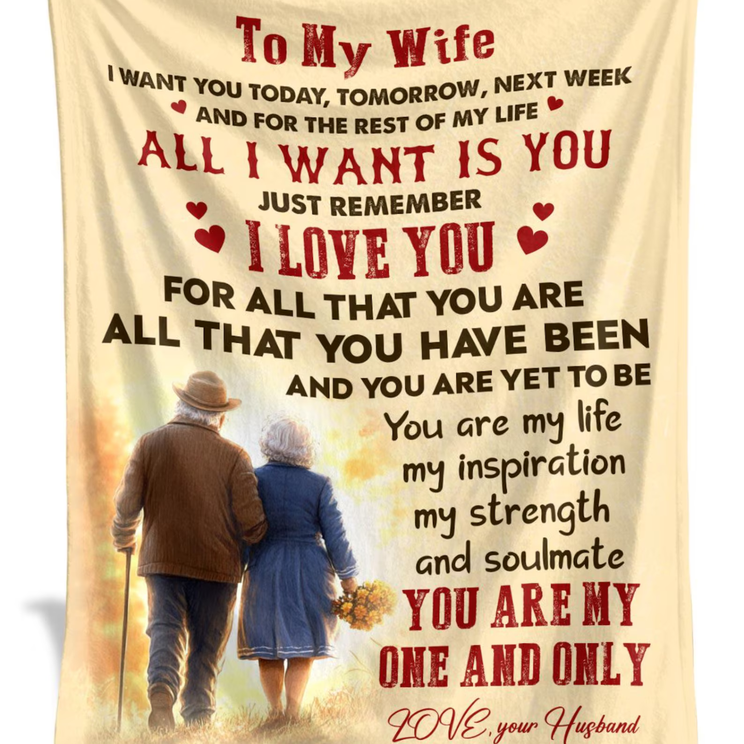 Special Gift For Wife Blanket - From Husband (SKU26B-0191)