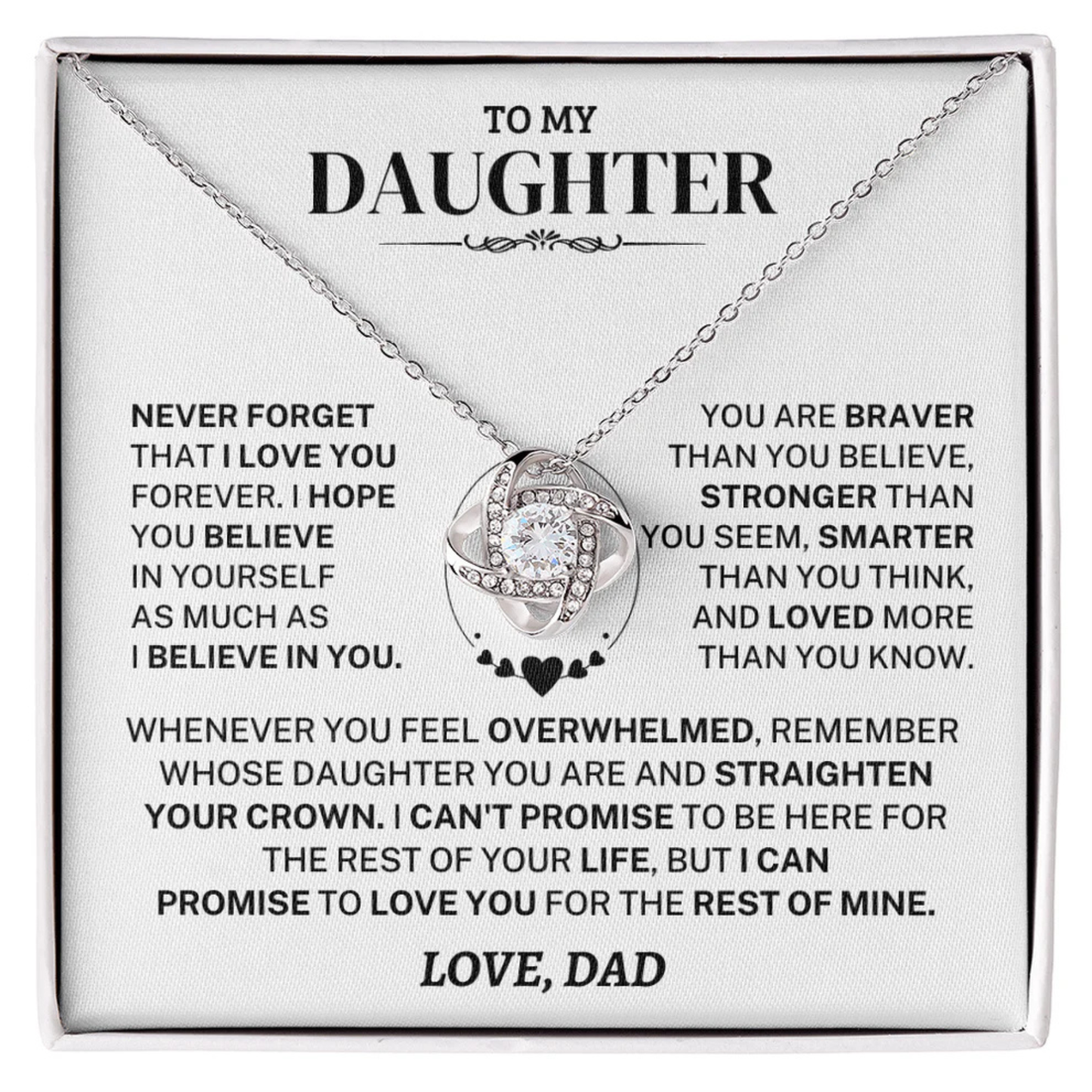 GIFT TO MY DAUGHTER FROM DAD - Premium Love Knot Necklace