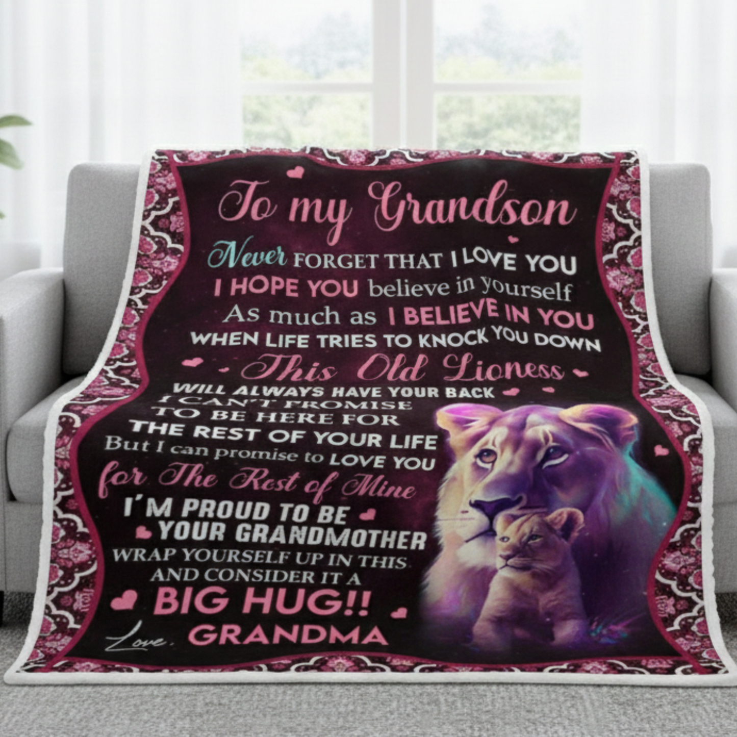 Special Gift For Grandson Blanket - A Big Hug From Grandma