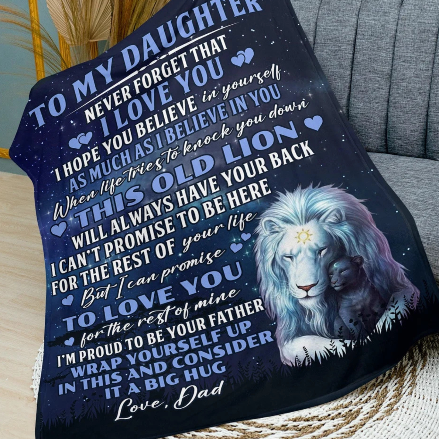 Special Gift For Daughter Blanket - A Warm Embrace From Dad