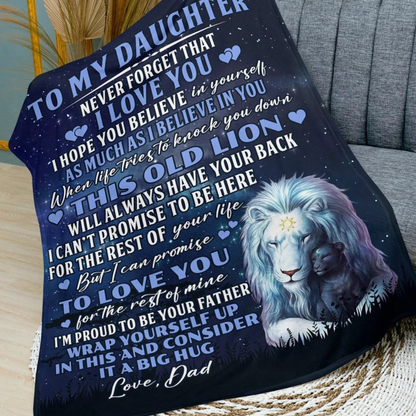 Special Gift For Daughter Blanket - A Warm Embrace From Dad