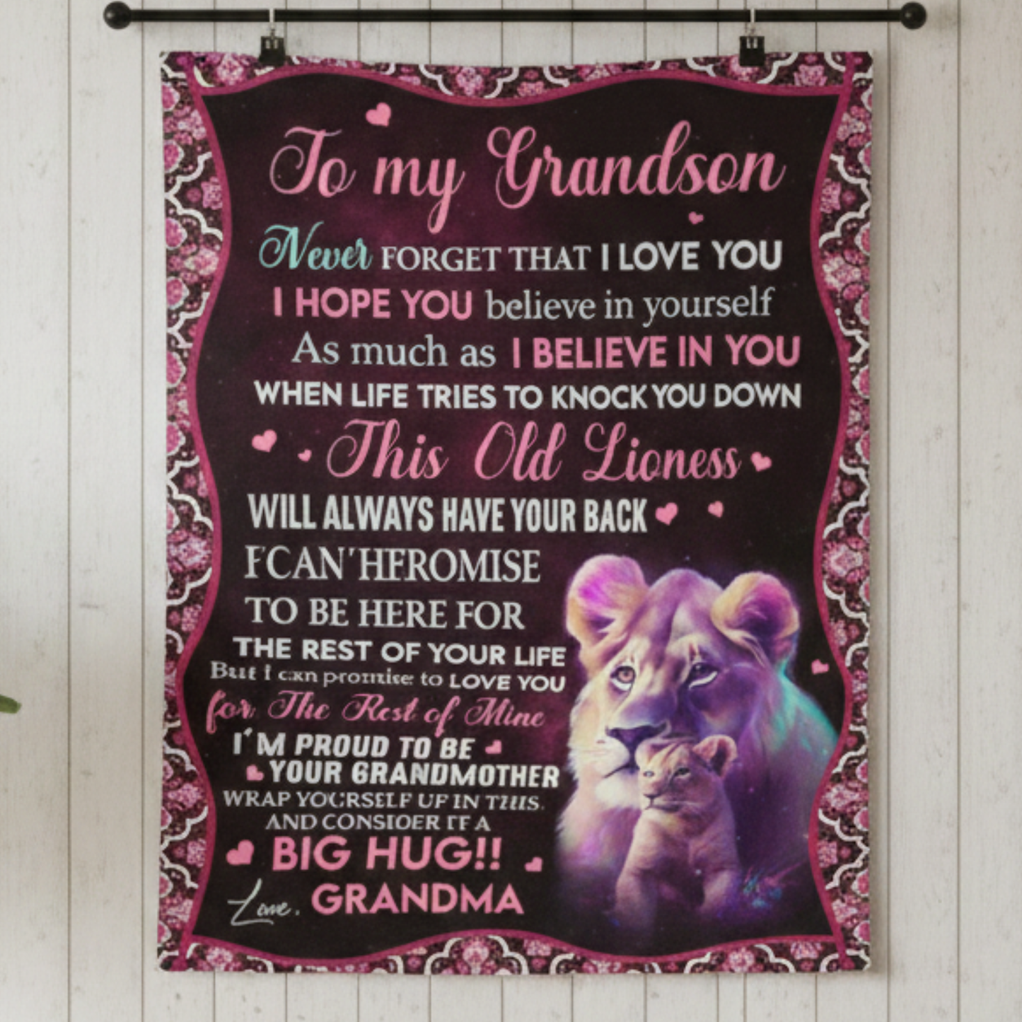 Special Gift For Grandson Blanket - A Big Hug From Grandma