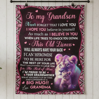 Special Gift For Grandson Blanket - A Big Hug From Grandma